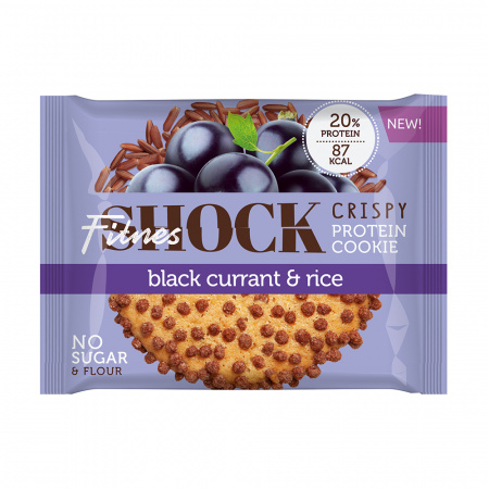 Печенье "Черная смородина-рис" CRISPY protein 20%ТМ «FitnesSHOCK» 30гр/12
