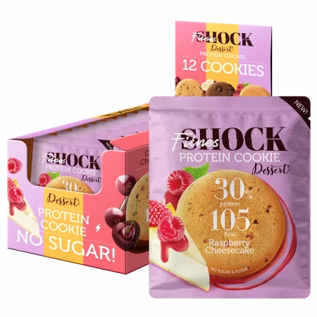 Печенье "Малиновый чизкейк" DESERT protein 30%ТМ «FitnesSHOCK» 35гр/12